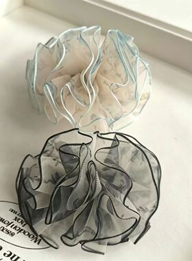 优雅半扎发花朵发夹女后脑勺顶夹横夹马尾夹子头饰8cm弹簧发卡