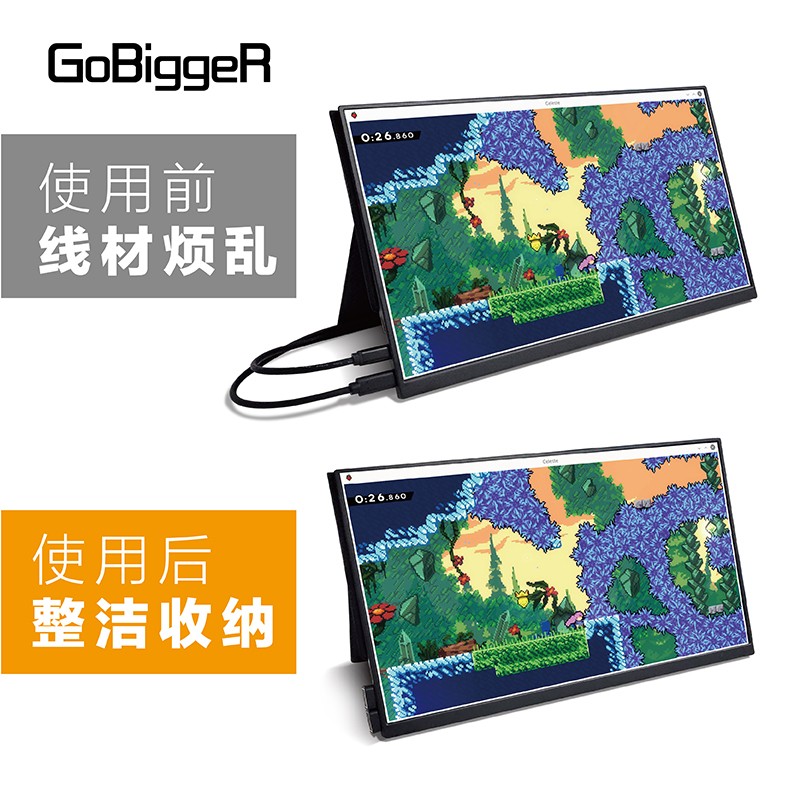 GobiggeR Type c转接头180度转向便携屏usb3.1全功能公转母接口