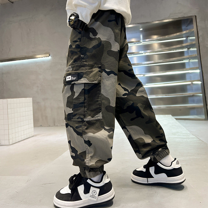 男童迷彩工装裤2025加绒中大童时髦帅气休闲裤潮宽松秋冬款束脚裤,淘宝优惠券,粉丝福利购,淘宝优惠卷