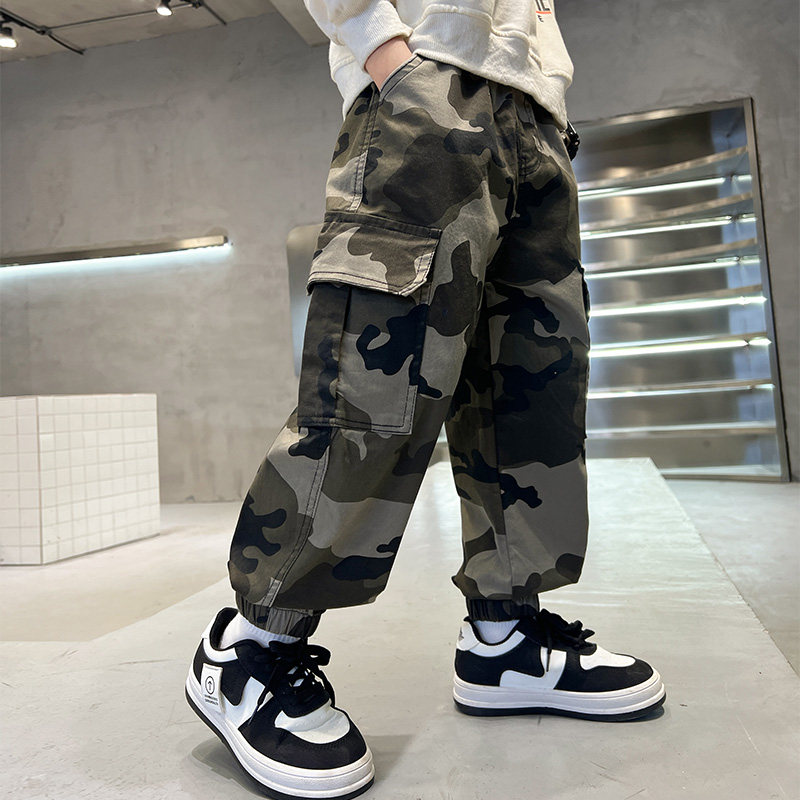 男童迷彩工装裤2025加绒中大童时髦帅气休闲裤潮宽松秋冬款束脚裤,淘宝优惠券,粉丝福利购,淘宝优惠卷