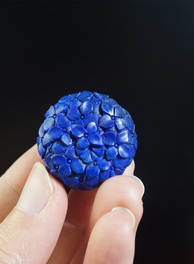 天然青金绣球花吊坠原创设计