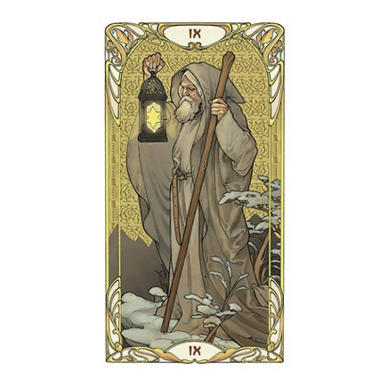 【现货】进口正版金色艺术韦特塔罗牌 Golden Art Nouveau Tarot-图0