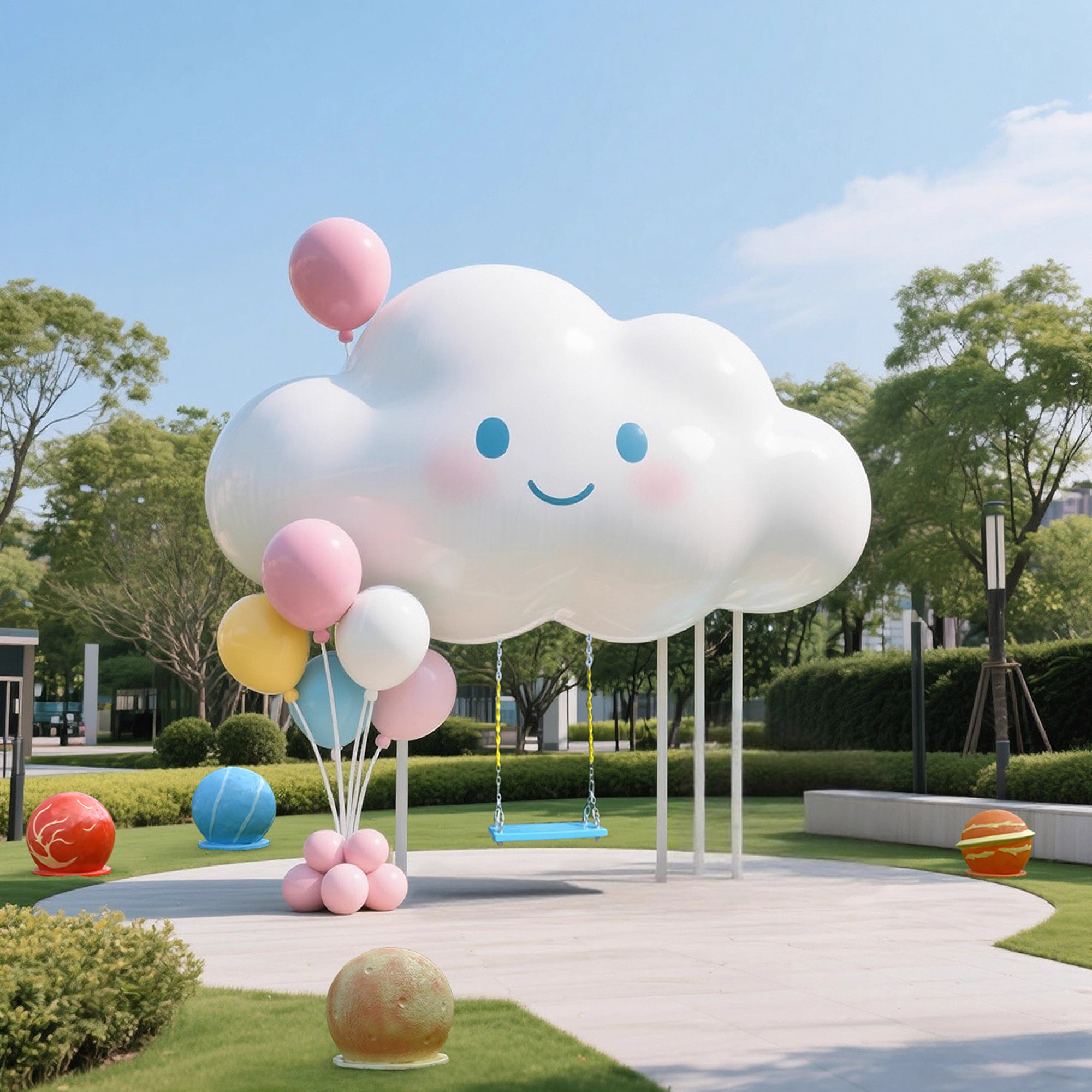户外云朵秋千座椅雕塑文旅景区云朵装饰品沙滩景观美装饰陈摆设,淘宝优惠券,粉丝福利购,淘宝优惠卷