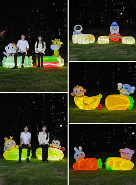 户外卡通动物座椅公园椅商场幼儿园休息椅玻璃钢雕塑景区美陈装饰