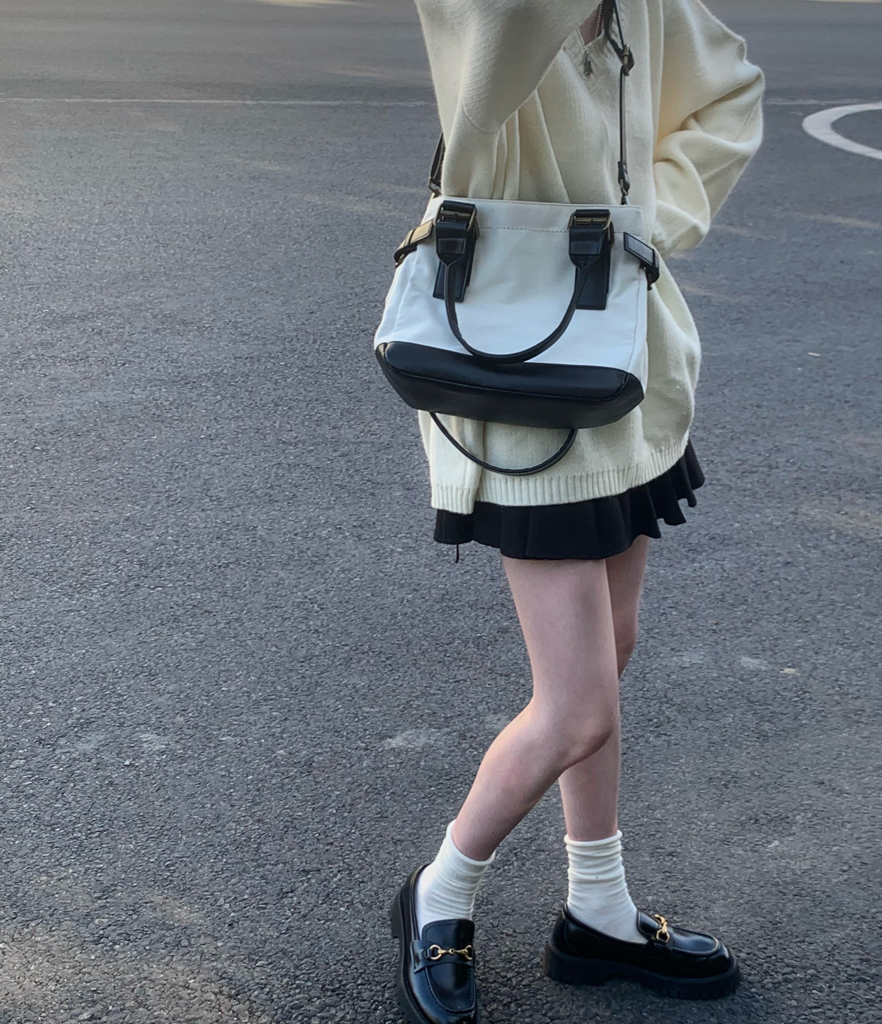 YMBHZ 自制韩系百搭托特帆布拼接皮大容量小方包手提包斜挎包,淘宝优惠券,粉丝福利购,淘宝优惠卷