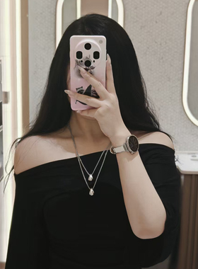 Willa|极简风水滴吊坠项链女百搭简约时尚感休闲长款卫衣毛衣链