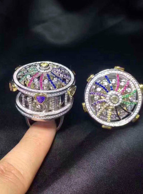 新款旋转木马戒指欧美时尚精致