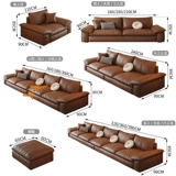 2025 новый итальянский стиль минималистский античный стиль коричневый диван маленькая квартира гостиная современный простой прямой ряд три или четыре человека