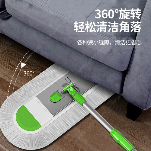 伊司达大号平板拖把木地板家用拖把尘推墩布旋转拖把布套棉线平推 - 图1