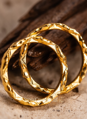 足金999黄金情侣对戒星辰之光