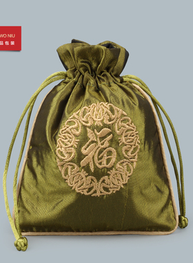 13FZK中国风刺绣荷包束口抽绳锦囊首饰布袋福袋出国小礼品福字袋