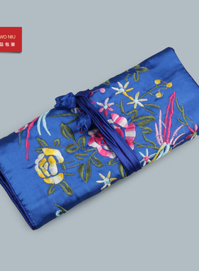 米黄色花鸟图案首饰礼品包锦囊