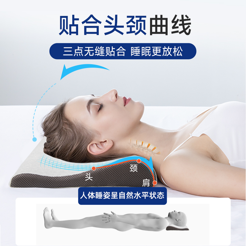 诺伊曼零压力护颈椎助睡眠记忆棉低枕超薄矮枕头枕芯慢回弹记忆枕 - 图2