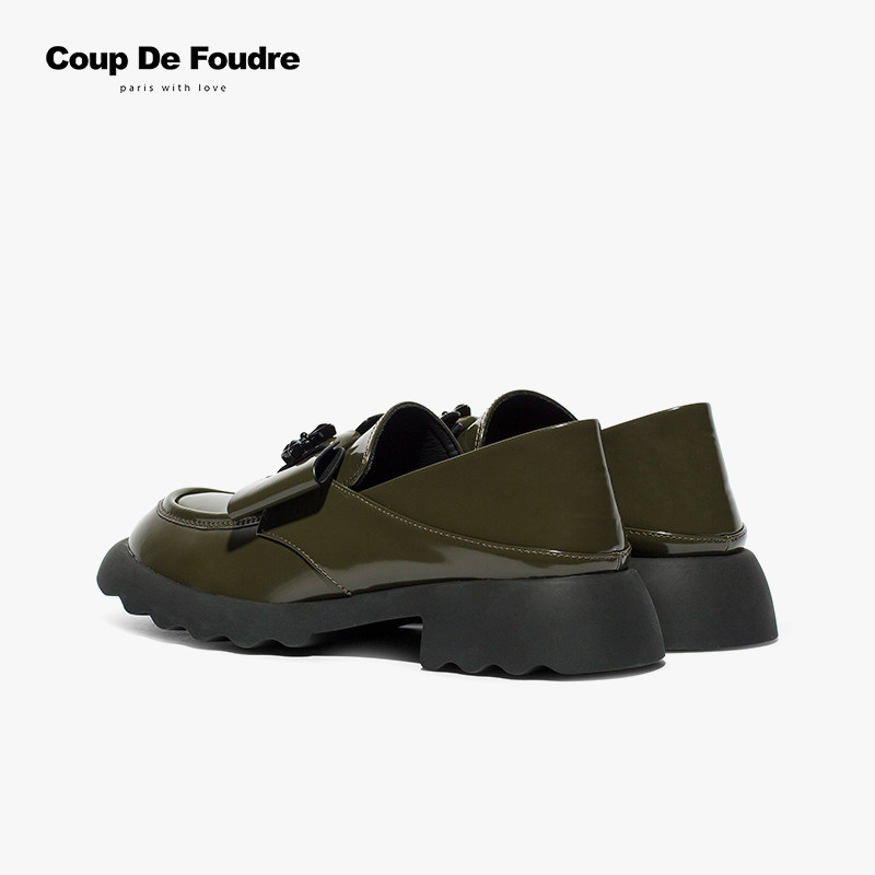 CDF女鞋轻奢时尚秋季松糕厚底蝴蝶结深口单鞋英伦风小皮鞋乐福鞋,淘宝优惠券,粉丝福利购,淘宝优惠卷
