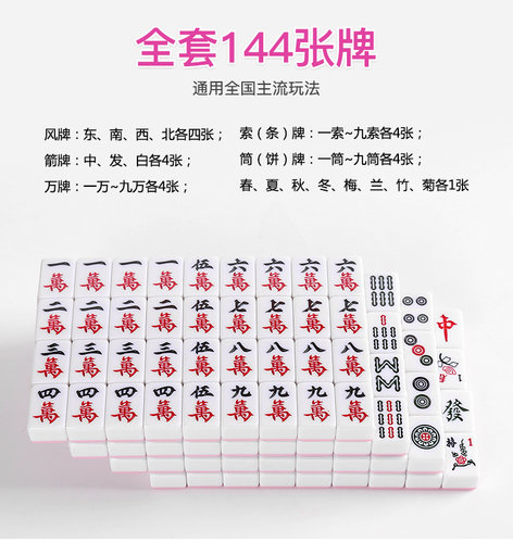 迷你旅行小麻将旅游便携式小号麻将牌mini袖珍车载网红麻将小型牌 - 图2