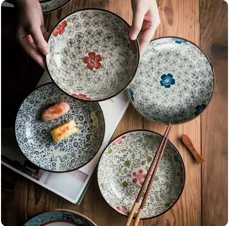 Japanese-style underglaze creative western food rice plate