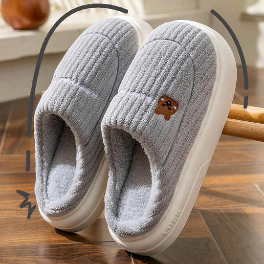 厚底棉拖鞋女士2025新款秋冬季室内家居家加绒保暖防滑月子拖鞋女