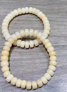 白玉菩提根药片珠手串女绕指柔文玩菩提子佛珠学生盘玩静音手链