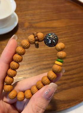 新款龙岩料911搭配14K金丝欧泊静谧蓝大漆转运珠 库克跑环等手串