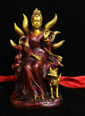 玄关九尾狐青丘纯铜祈福