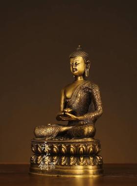 坐密宗释迦佛摆件居家玄关店铺铜佛像摆件