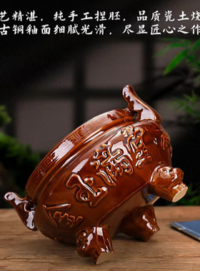 仿古风陶瓷佛堂供奉拜神香炉