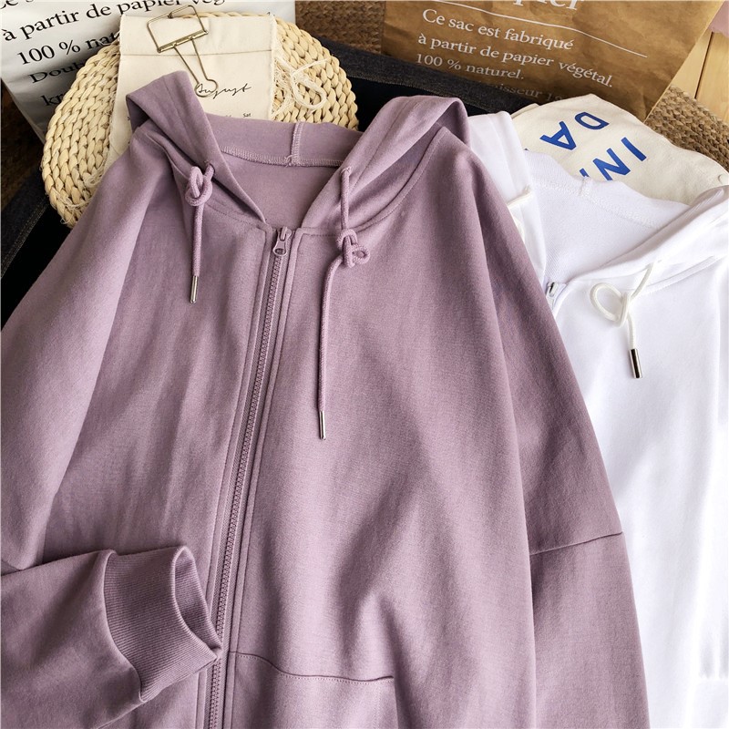 紫色开衫拉链连帽2020春秋季男卫衣 天佳丽卫衣/绒衫