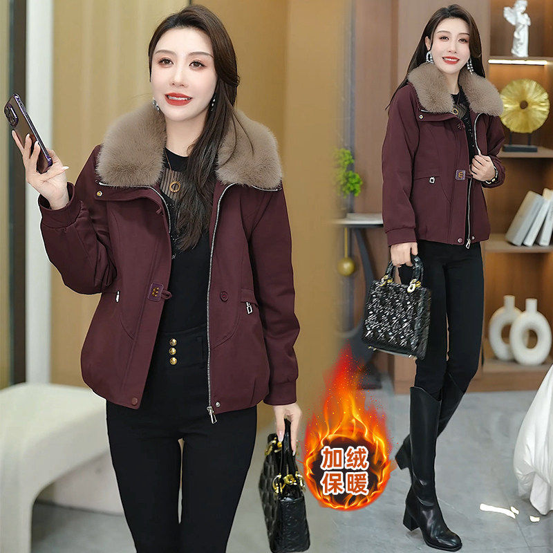外套女2025新款冬毛领加绒棉服短款加厚保暖显瘦百搭休闲上衣棉袄,淘宝优惠券,粉丝福利购,淘宝优惠卷