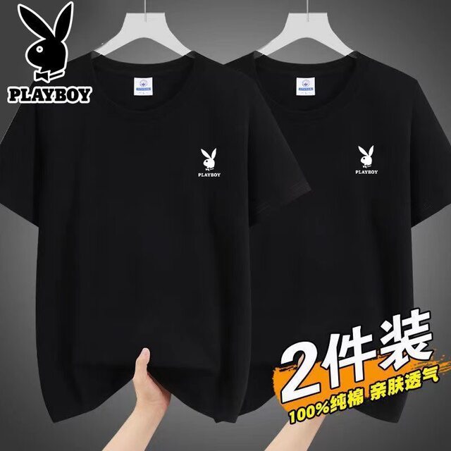 ເສື້ອຍືດແຂນສັ້ນ Playboy ຝ້າຍຝ້າຍແບບທໍາມະດາຂອງຜູ້ຊາຍໃນຊ່ວງລຶະເບິ່ງຮ້ອນເສື້ອທີເຊີດແຂນສັ້ນທີ່ມີຂົນອ່ອນໆຂອງຜູ້ຊາຍທີ່ມີຂະຫນາດໃຫຍ່