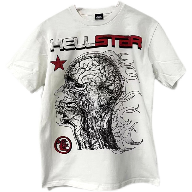 Hellstar 1996 human development logo Tee 人头线条短袖T恤 - 图3