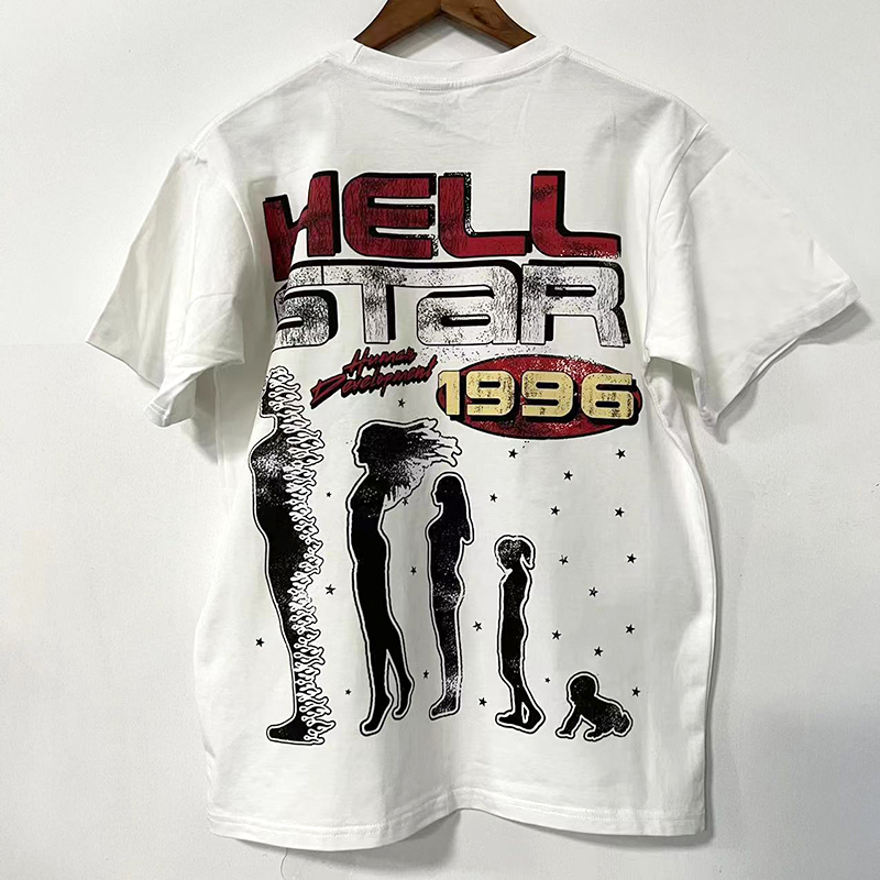 Hellstar 1996 human development logo Tee 人头线条短袖T恤 - 图0