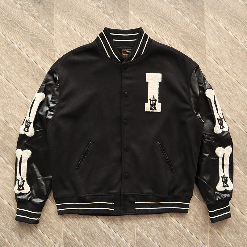 Kapital Kountry Varsity Jacket皮袖拼接骨头棒球服夹克外套3款-图2