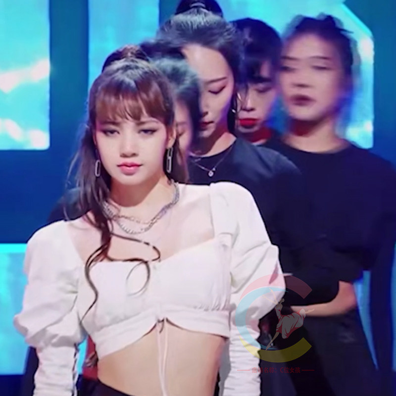 blackpink青春有你2lisa同款爵士舞嘻哈演出露脐上衣工装皮裤套装,淘宝优惠券,粉丝福利购,淘宝优惠卷