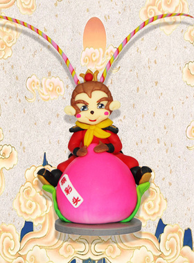 国潮系列手工制作车载摆件软陶DIY创意生日礼物陶泥公仔装饰品可