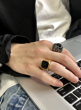 奇志爷爷男士钛钢潮流戒指