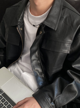 双层黑宝石项链男潮高级锁骨链