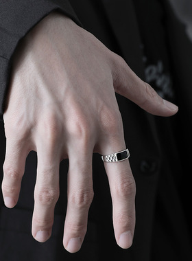 奇志爷爷男925银潮流戒指