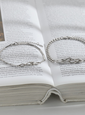 双生结S925银手链男女潮ins日系冷淡风简约百搭小众设计节日礼物