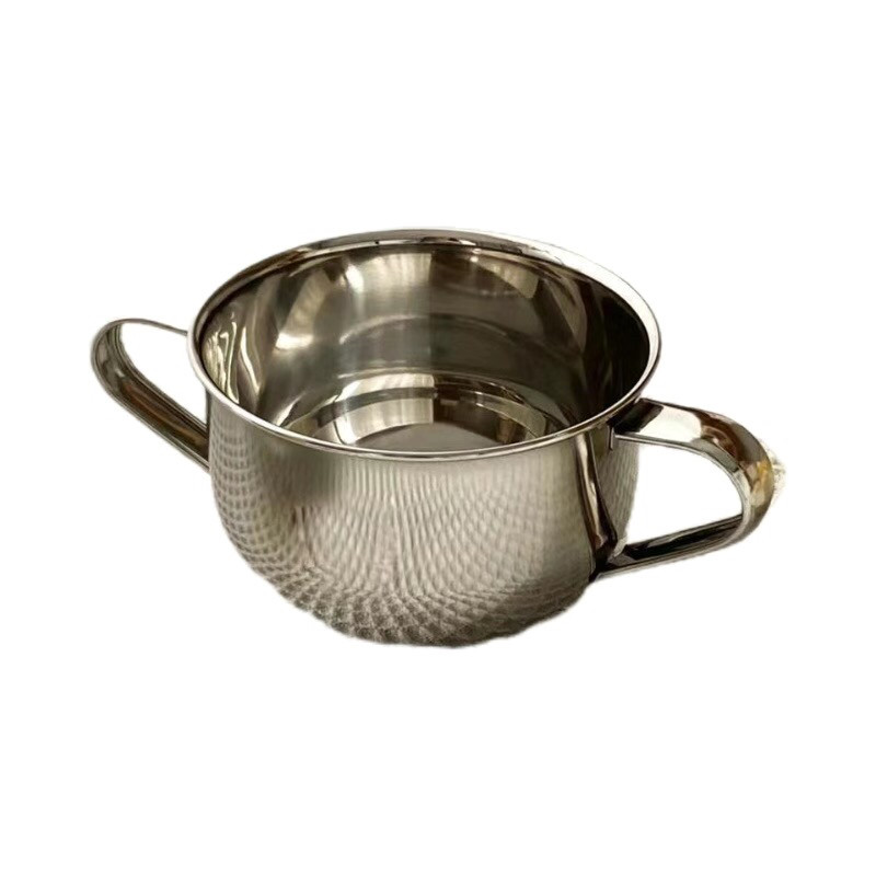 316不锈钢儿童牛奶杯400ML宽口水杯双耳辅食碗幼儿园宝宝饭碗