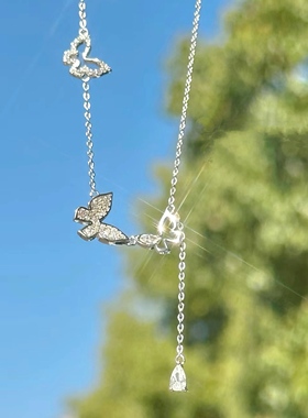 「蝴蝶奇遇」纯银s999流苏蝴蝶项链女轻奢小众高级送闺蜜生日礼物