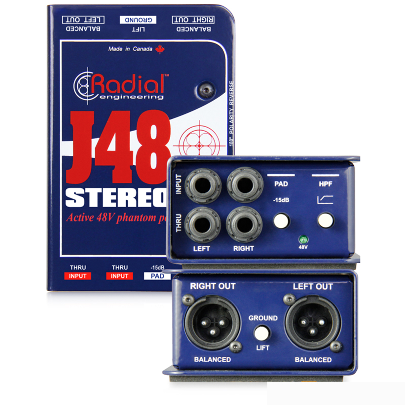 Radial PRODI RROD1 PROD2 J48 Stereo单双声道吉他键盘乐器DI盒-图3