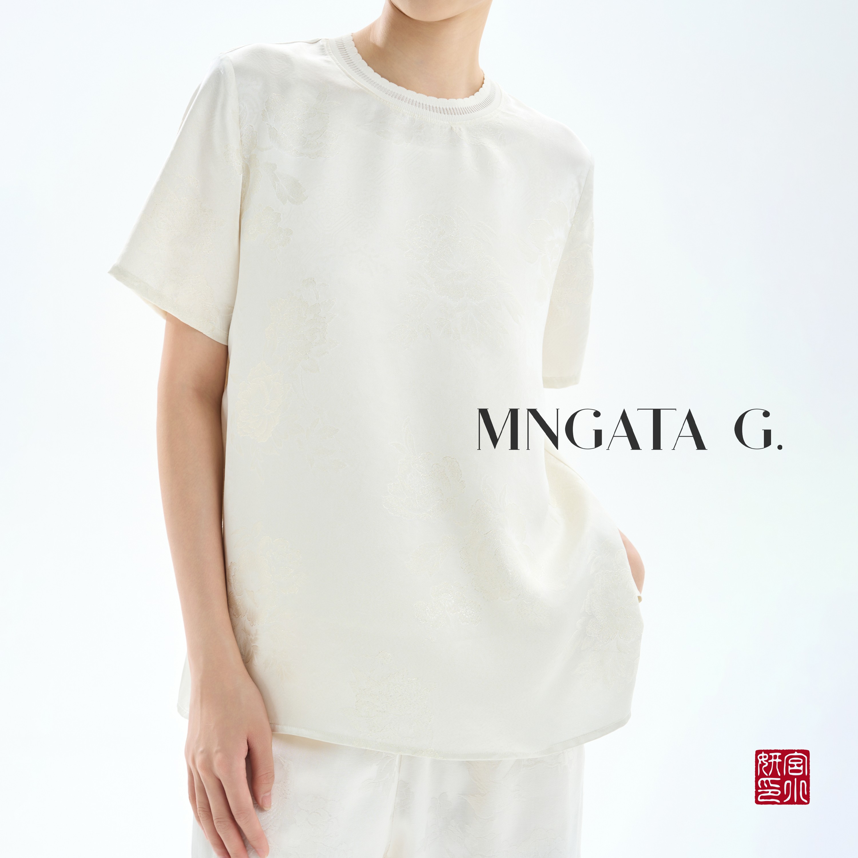 曼加塔【金丝万缕】桑蚕丝夏日新中式中国风上衣 - 图0