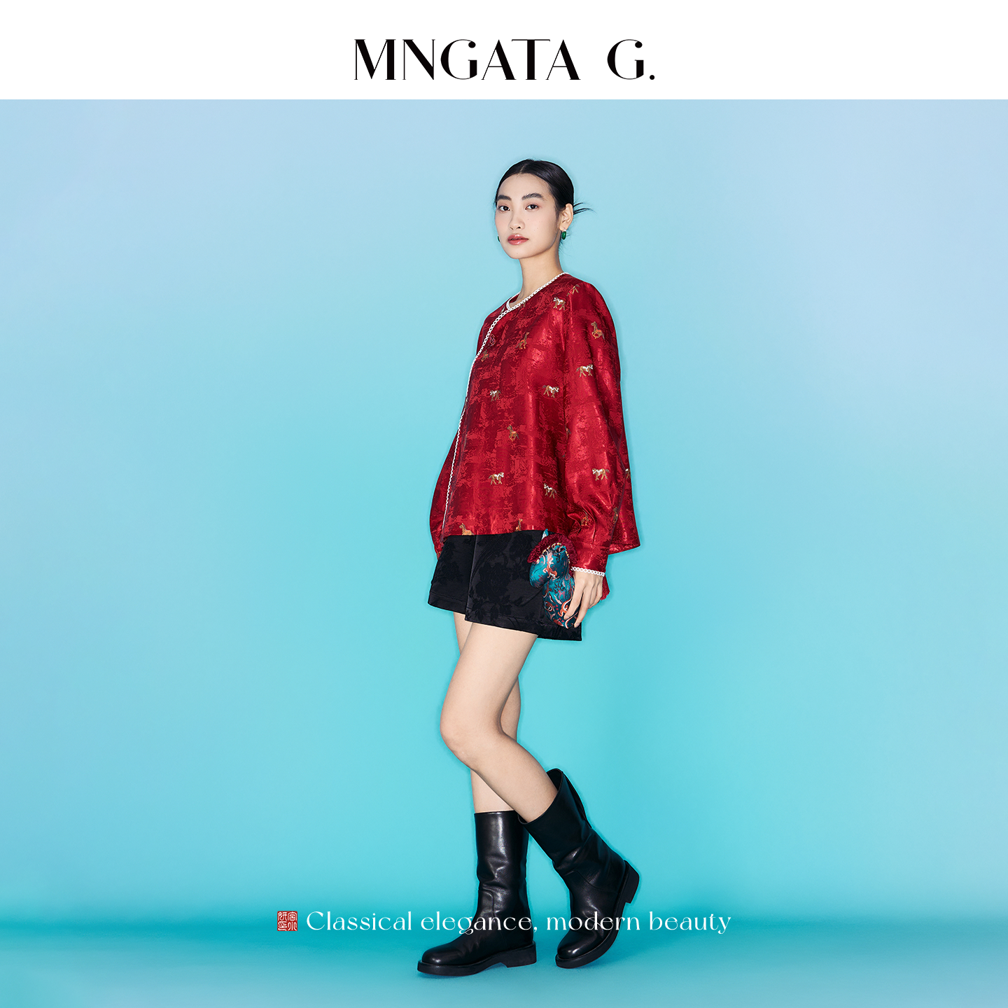 宫小妍  【福龙马】新中式国风长袖上衣6010607,淘宝优惠券,粉丝福利购,淘宝优惠卷