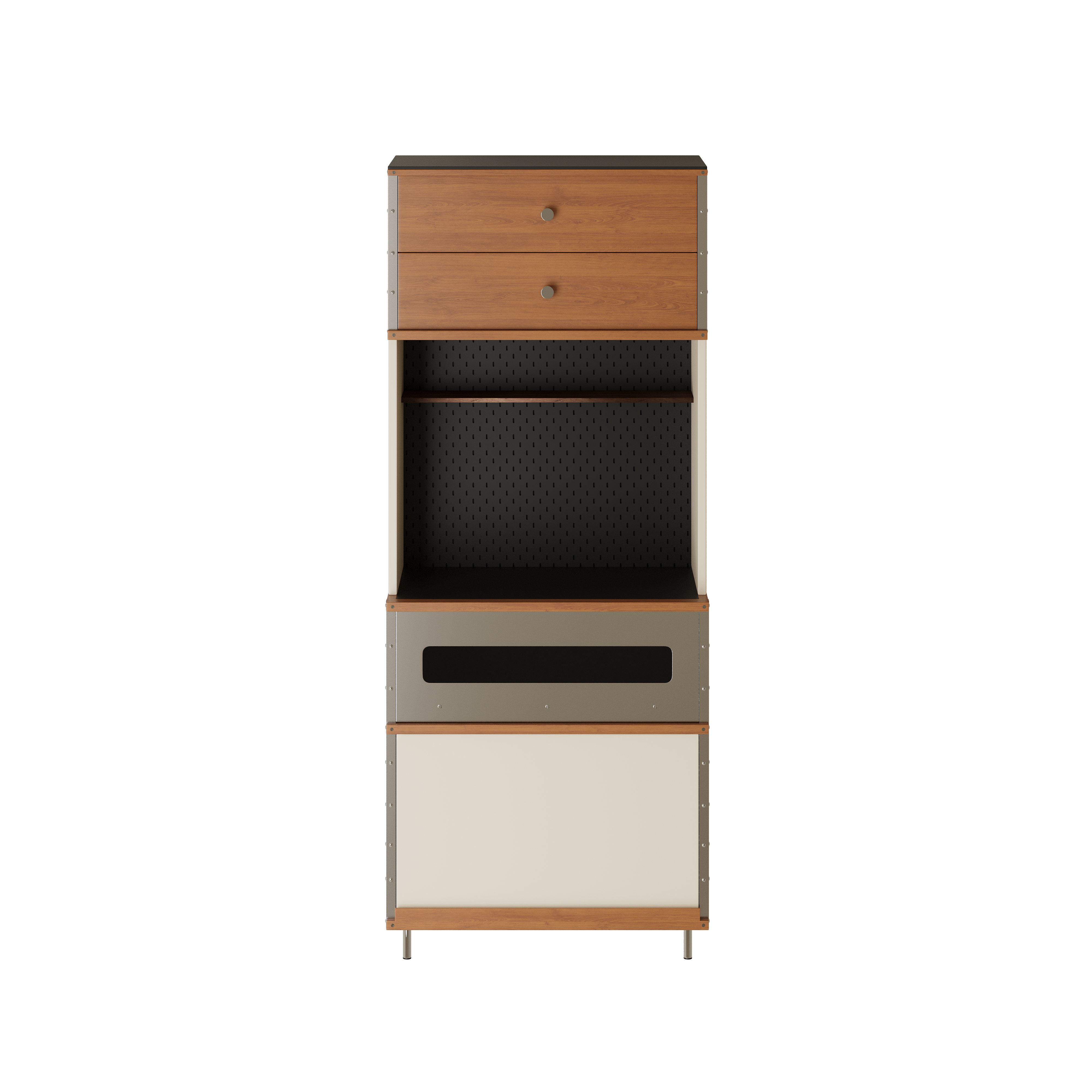 谷及现代简约原木质感餐边柜家用小户型咖啡柜靠墙收纳储物柜立柜 - 图3