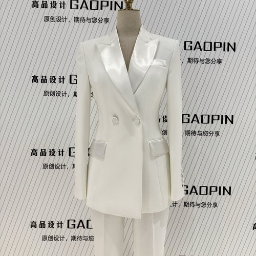 2026春秋新款白色西装套装女职业修身显瘦面试活动宴会主持人西服 - 图3
