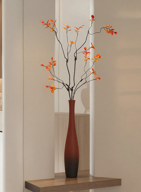 复古拉丝陶瓷红色花瓶家居摆件客厅插花电视柜玄关乔迁新居装饰品