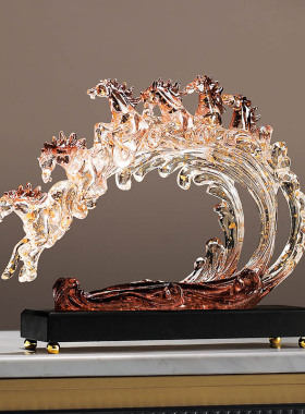 马到成功摆件感客厅电视柜酒柜装饰品办公室乔迁开业礼物