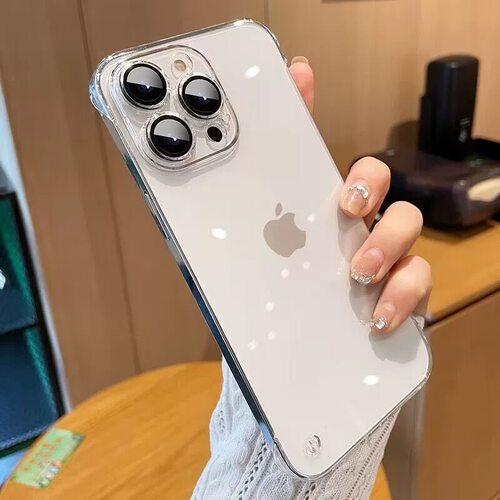 适用苹果13手机壳iphone15ProMax新款16透明15无边框电镀硬壳14Pro超薄裸机手感12半包17promax男士全包防摔 - 图3