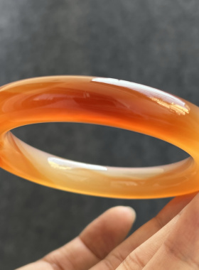 天然原矿玛瑙手镯冰透胶润上手显白百搭女款镯61-12