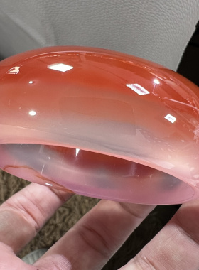 天然玛瑙手镯女款冰种红白渐变色玉髓镯子55.5-22.6-9送礼收藏